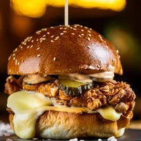 Spicy fried chicken burger 400g 